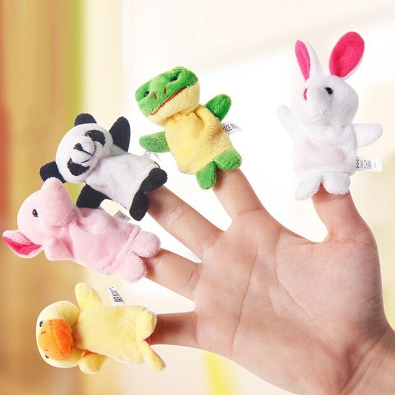 Cartoon Biological Animal Finger Puppet Plush Toys for 10pcs