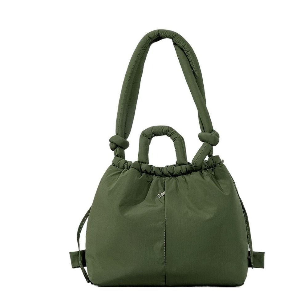 Casual Soft Nylon Padded Tote Bag Large Capacity Quilted Women's Handbags Puffy Lightweight Crossbody Bags Shopping