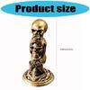 Mysterious Brass Skull Stack Statue Set Figurine Decorative Office Desk Decoration Halloween Theme Gift Accessory