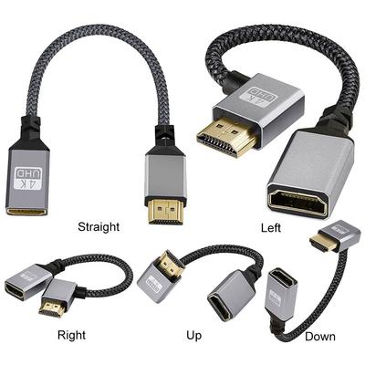 Видеокабель 15 см 4K 60 Гц HDMI-совместимый кабель-адаптер «папа-мама» 18 Гбит/с нейлоновая оплетка для HDTV PS4