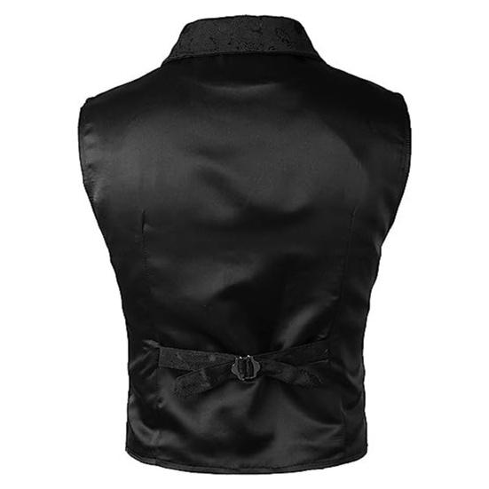 Мужской жилет Формальный деловой стиль Ретро Slim Fit сплошной цвет с отложным воротником однобортный без рукавов на пуговицах мягкий жилет для свадебной вечеринки жениха