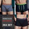 [Hercules Underwear] Удобные и стильные мужские трусы-боксеры из хлопка со спандексом, 3 шт. HB2DR115M+HB2DR117M+HB2DR118M [Отправка из Кореи] 100% оригинал
