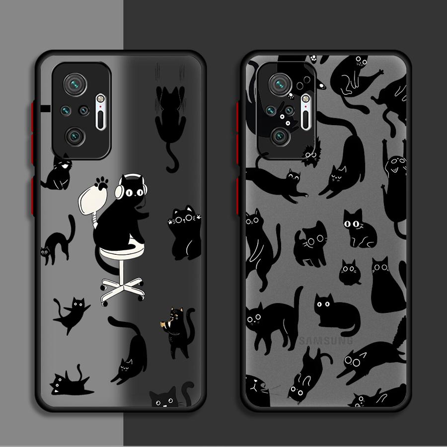 Чехол для Xiaomi Redmi Note 14 10 11 12 13C A4 14C 9S 13 Pro Plus Funda Задняя крышка телефона Милый мультяшный кот