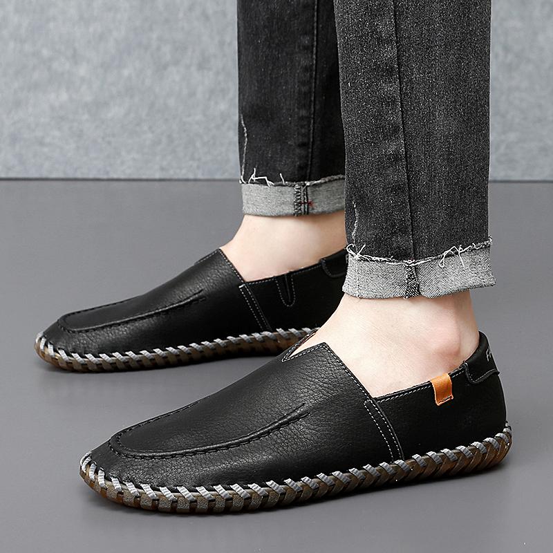 Осенняя мужская повседневная обувь из мягкой кожи ручной работы, мужская стильная обувь, удобные мужские дышащие мужские лоферы, кроссовки большого размера