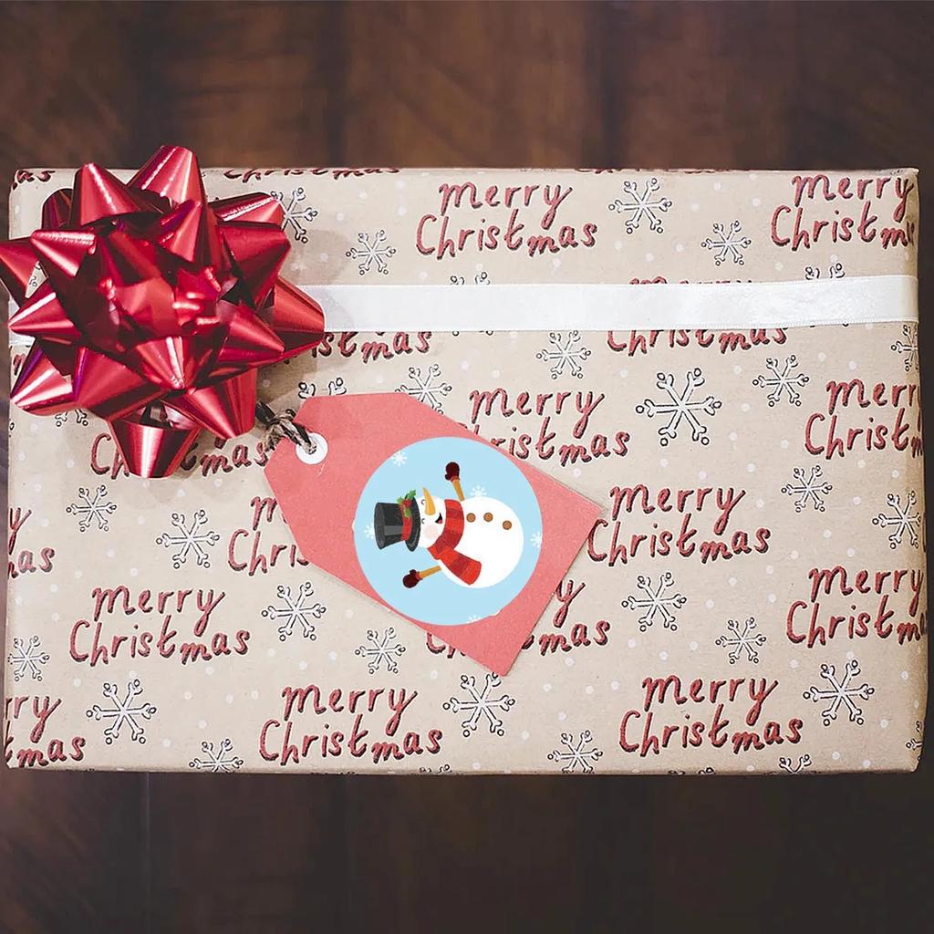 50-500Pcs Christmas Tree Santa Claus Merry Christmas Stickers 2.5cm Thank You Stickers for Gift Sealing Holiday Candy Bag Decor
