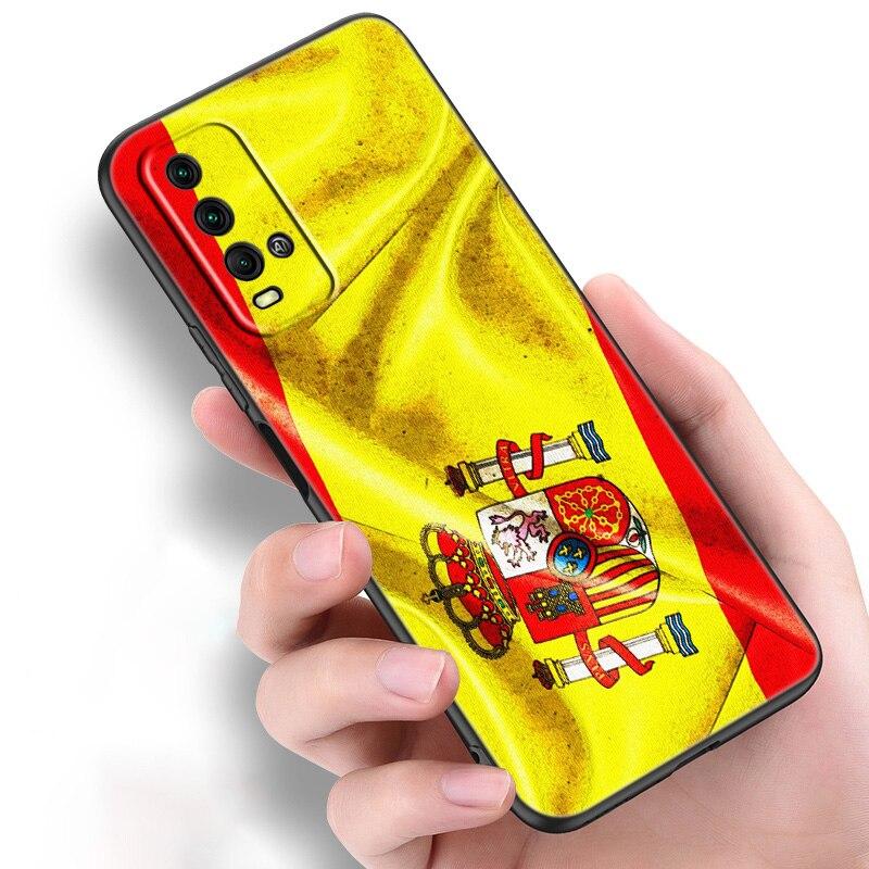 Силиконовый чехол для телефона с гербом Испании и флагом для Xiaomi Redmi Note 11 10 9 8 Pro 11T 10T 10S 9S 8T 9 9A 9C 9T, черный чехол