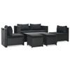 VidaXL Garden Lounge Set 6 Pcs with Cushions Wicker Black