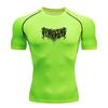Men's Compression Workout T-shirt, Cool Dark Extreme Font Print Quick Dry Breathable Stretchy Athletic Shirt for Gym Run