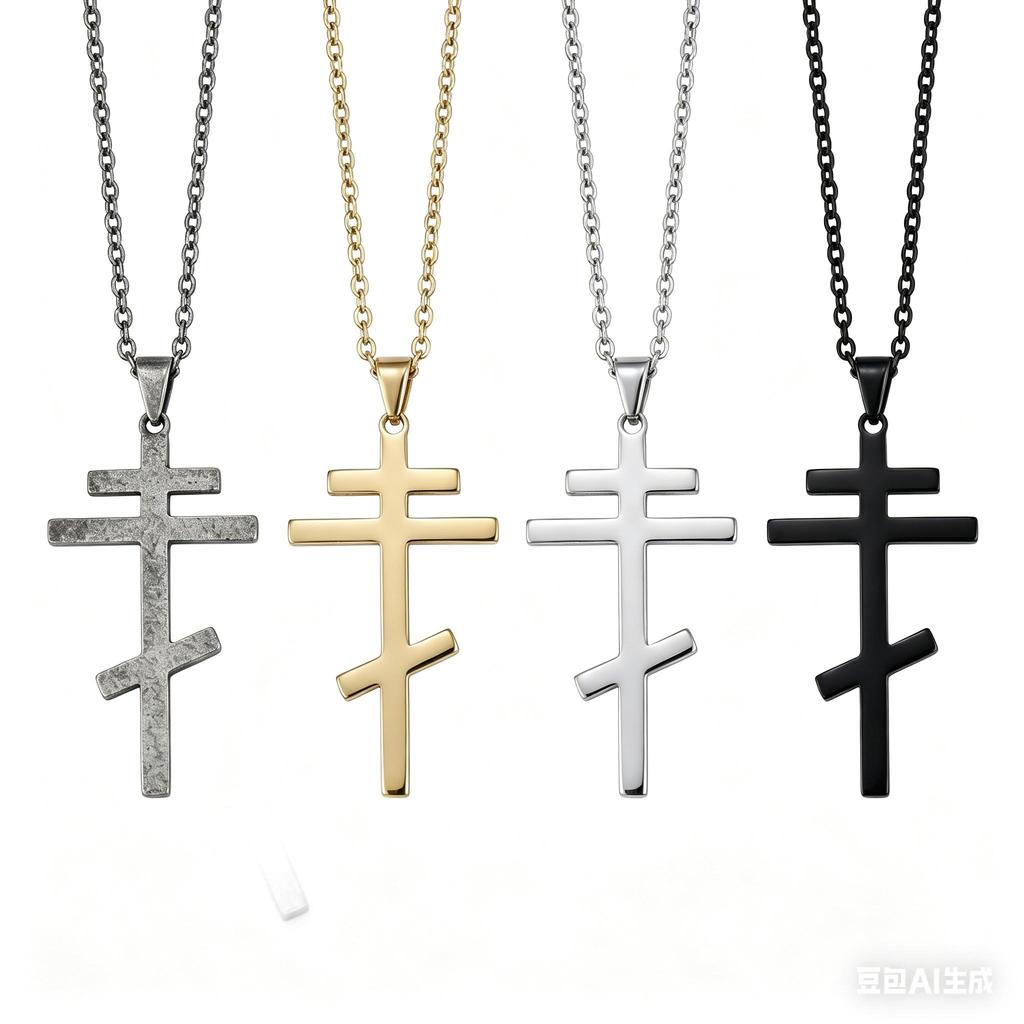 Eastern Orthodox Cross Pendant Necklace Stainless Steel Christian Religious Jewelry Unisex 3 Colors