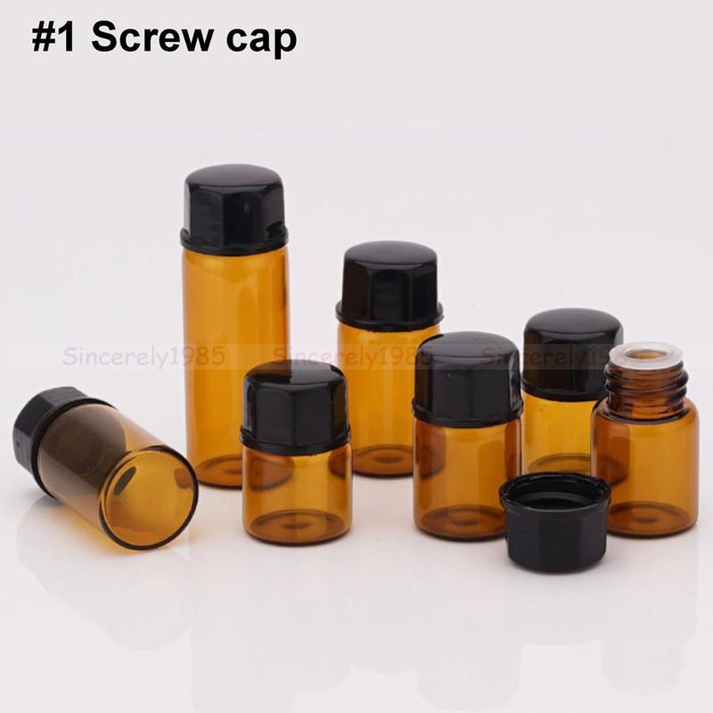 100pcs 1ml/2ml/3ml/5ml/10ml Empty Glass Orifice Reducer Bottles for Essential Oils Refillable Sample Vials Dropper Drop Dram