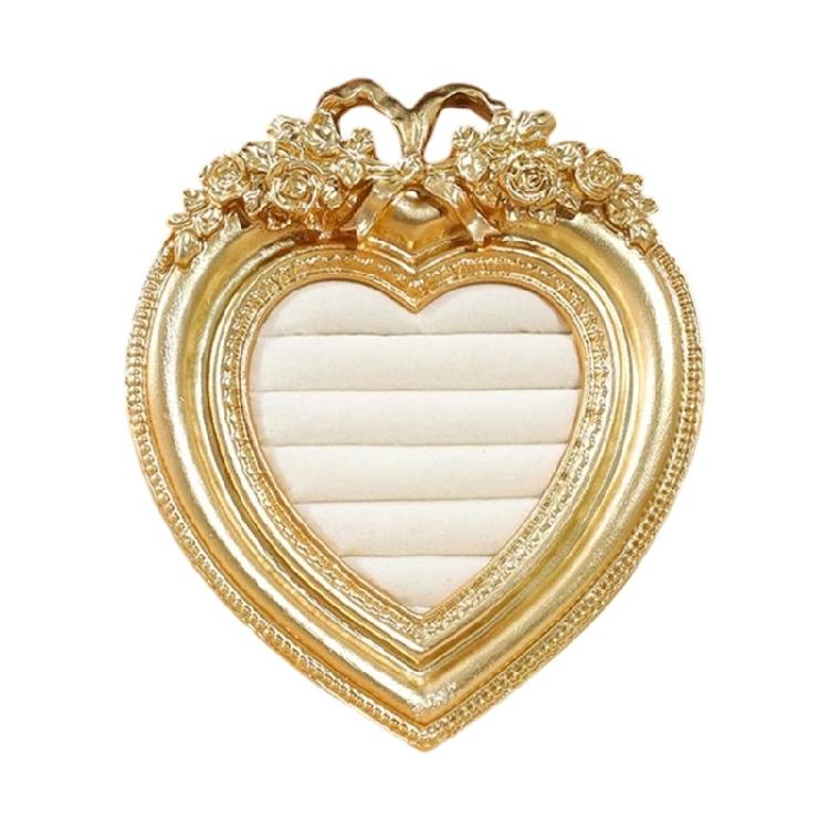 Декоративный золотистый полимерный поднос-витрина для серег, органайзер для ювелирных изделий, фоторамка для бутиковых витрин