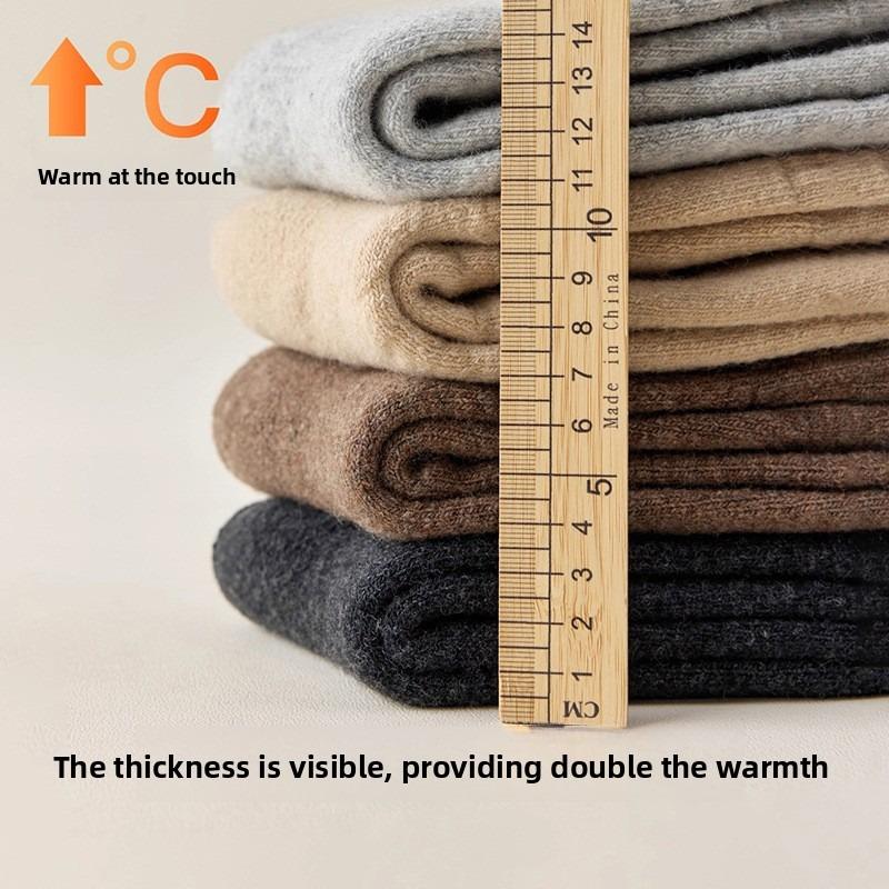 Мужские шерстяные носки, толстые и теплые, средней длины, эластичные носки для дома, которые не сдавливают ноги