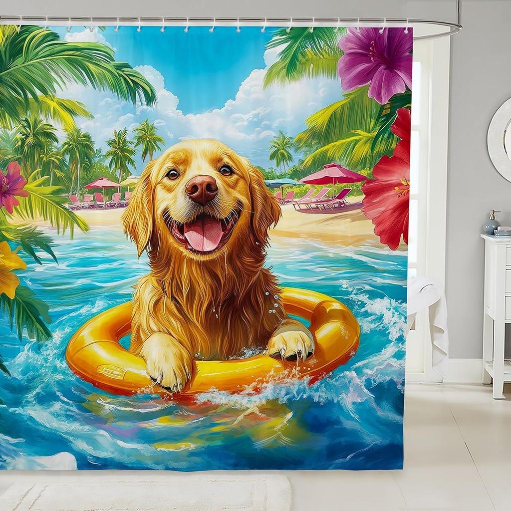 Милые Кошки Шторка для Душа для Детей Девочек Подростков Синяя Цветочная Зеленые Листья Аксессуары для Ванной Комнаты Дом Сад Домашние Животные Животные Рустик Ванная