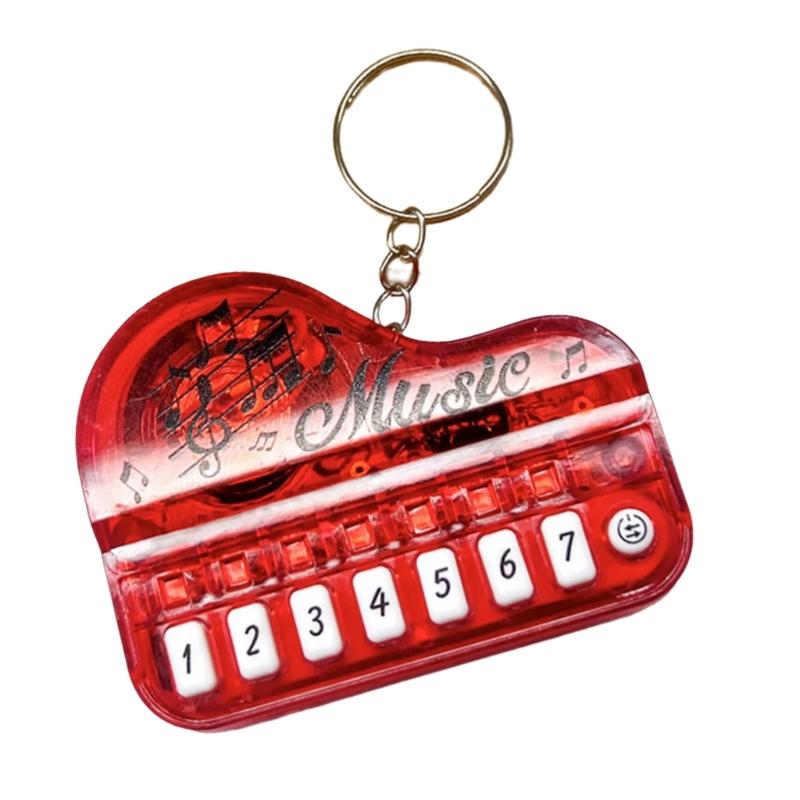 Playable Miniature Piano Keychain Toy For Children Portable Musical Instrument With LED Light Safe Plastic Design