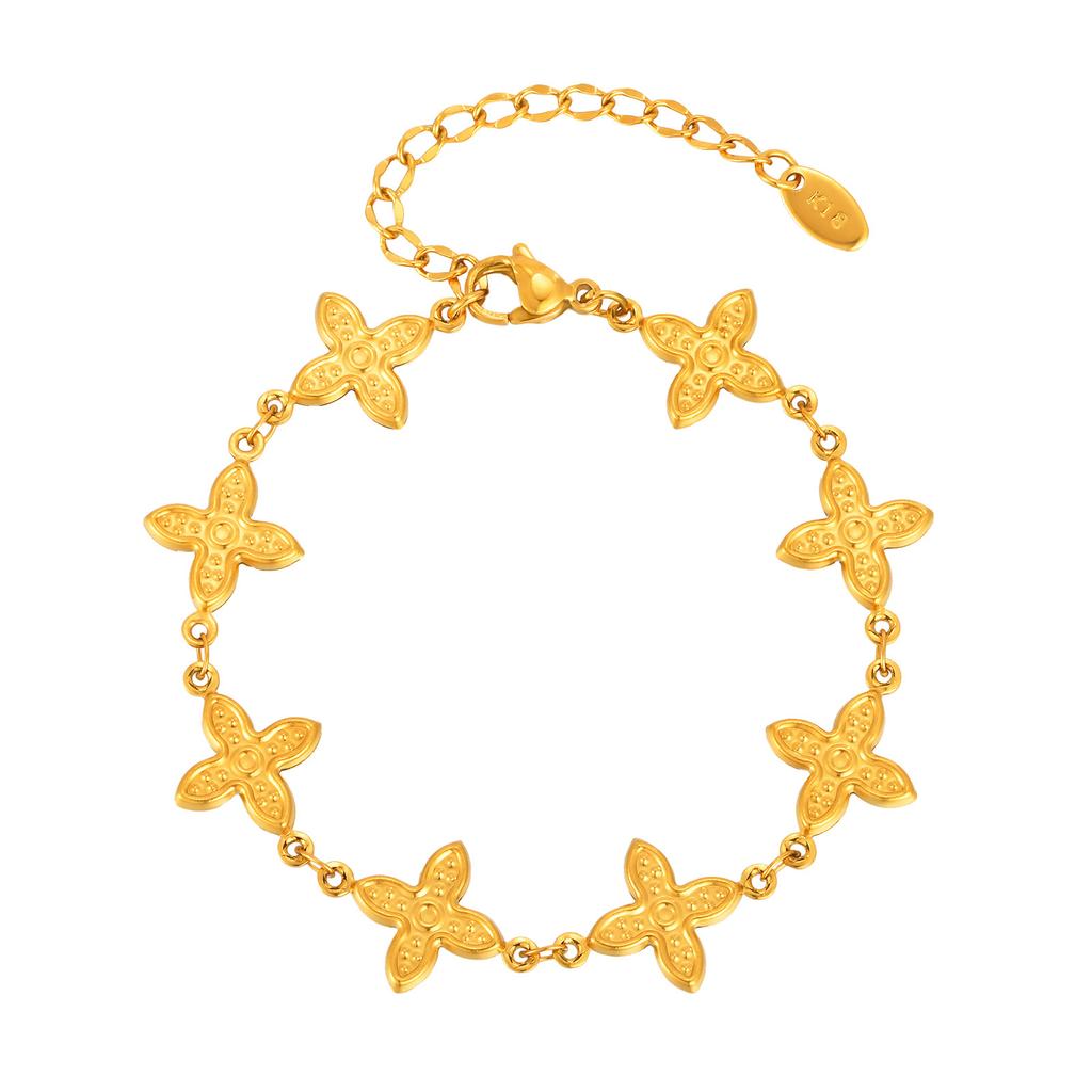 Chunky Stainless Steel Chain Bracelet for Women, Waterproof Lightweight Flower Butterfly Link , Statement Jewelry 2025