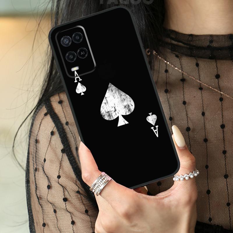 Кейс для телефона Oppo с изображением Туза Пик Для Oppo A16 A76 A96 A17 A18 A60 A80 A40 A38 A58 A78 A98 A94 A74 A54 A15 A57 A77 A5 Pro