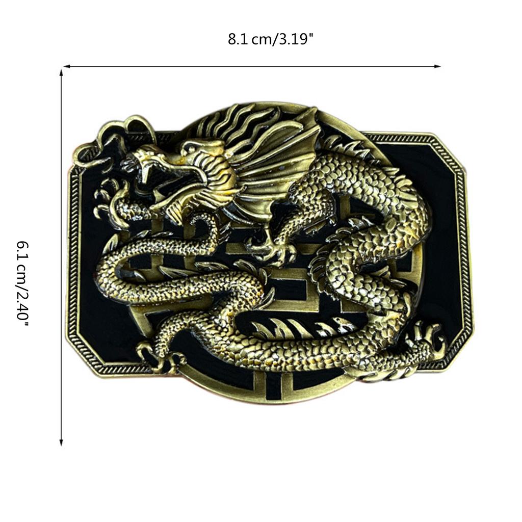 Chinese Style Belt Buckle with Relief Dragon Pattern Adult Belt Buckle Replacement DIY Craft Belt Buckle Replacements