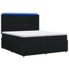 LED Boxspring Bed with Mattress Black 200 X 200 Cm Fabric