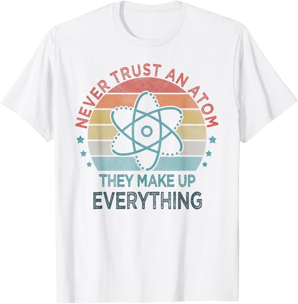 Графический подарок на день рождения Atom Retro Style Science Футболка женская унисекс одежда уличная одежда Графические футболки Аниме футболка