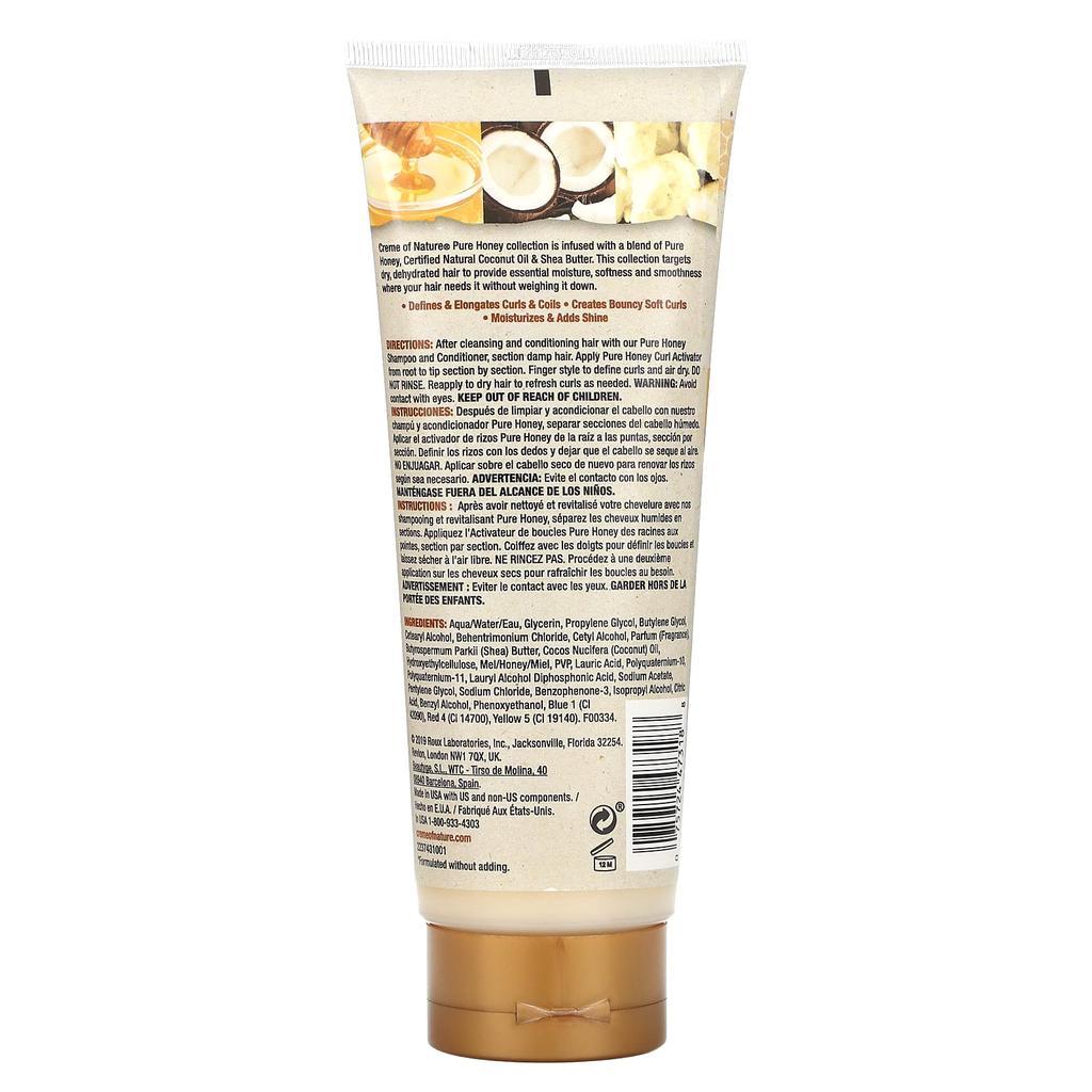 Creme Of Nature Чистый мед, Против усадки, Активатор локонов, 10,15 жидких унций (310 мл)