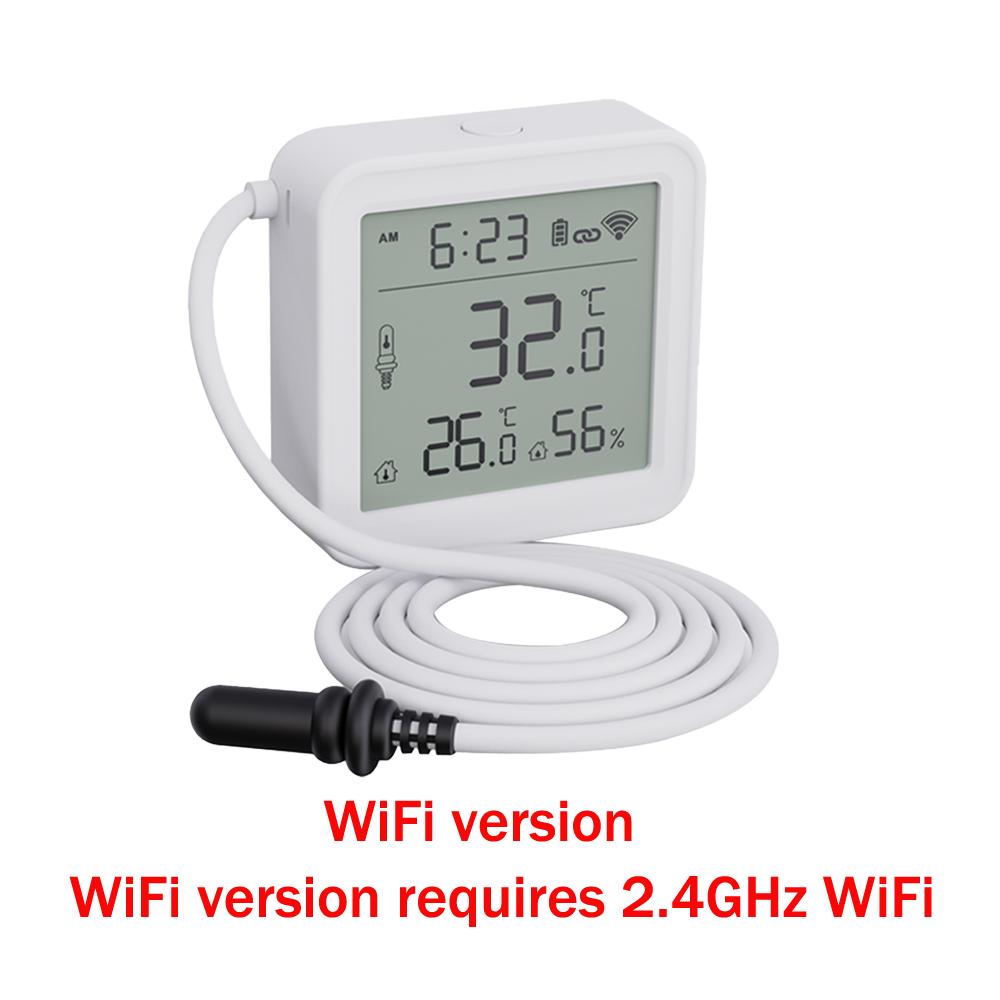 Tuya Zigbee WiFi Temperature Humidity Sensor 1M External Sensor Cable Probe APP Remote Control Work With SmartLife Yandex Alexa