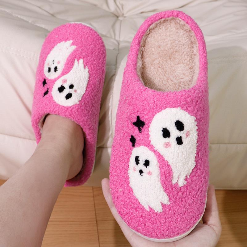 «Женские плюшевые хлопковые тапочки — зимнее, рождественское и хеллоуинское тепло для дома»