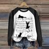 Cotton Long Sleeve T-Shirts For Women Funny Kawaii Cat Animals Print Sweatshirts Female Cute O-Neck Pullover Woman Sweatshirt
