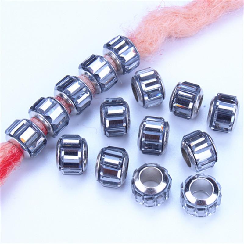 5pcs/bag Silver Metal Hair Rings Braid Dreadlocks Bead Hair Cuffs Dread Tube Charm Dreadlock for DIY Hair Accessaries