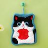 Coral Fleece Kitchen Toilet Handkerchief Cute Cat Bathroom Kerchief High Quality Washcloth