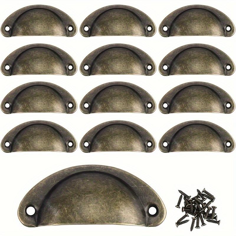 24 шт. антикварные латунные ручки для ящиков, ручки для шкафов, винтажные ручки для кухонного шкафа, комода, ящика, ручки мебели с винтами