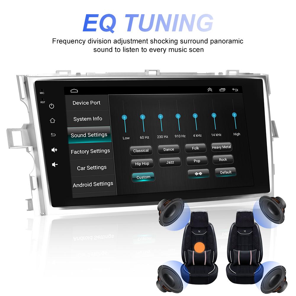 Hikity 2 Din 8 ''Android 10,0 Автомобильное стерео радио для Toyota Verso/E'Z 2009-2016 WIFI GPS Bluetooth FM Зеркальная связь Автомобильный MP5-плеер заднего вида