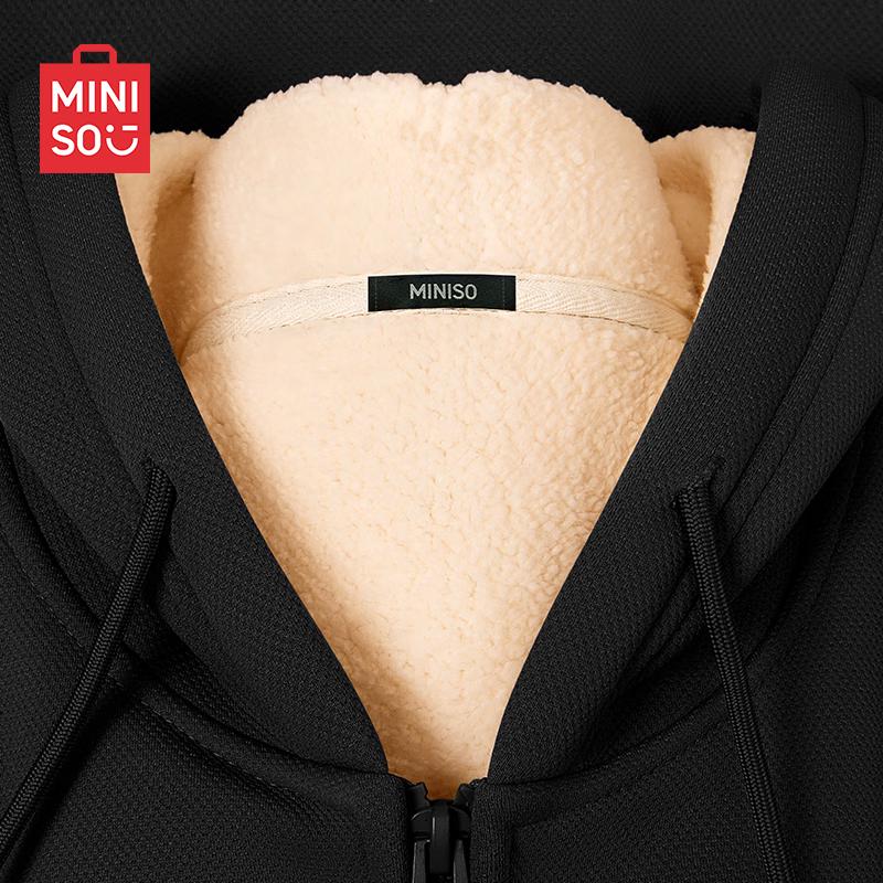 MINISO Men's Heavyweight Fleece-Lined Zip Hoodie