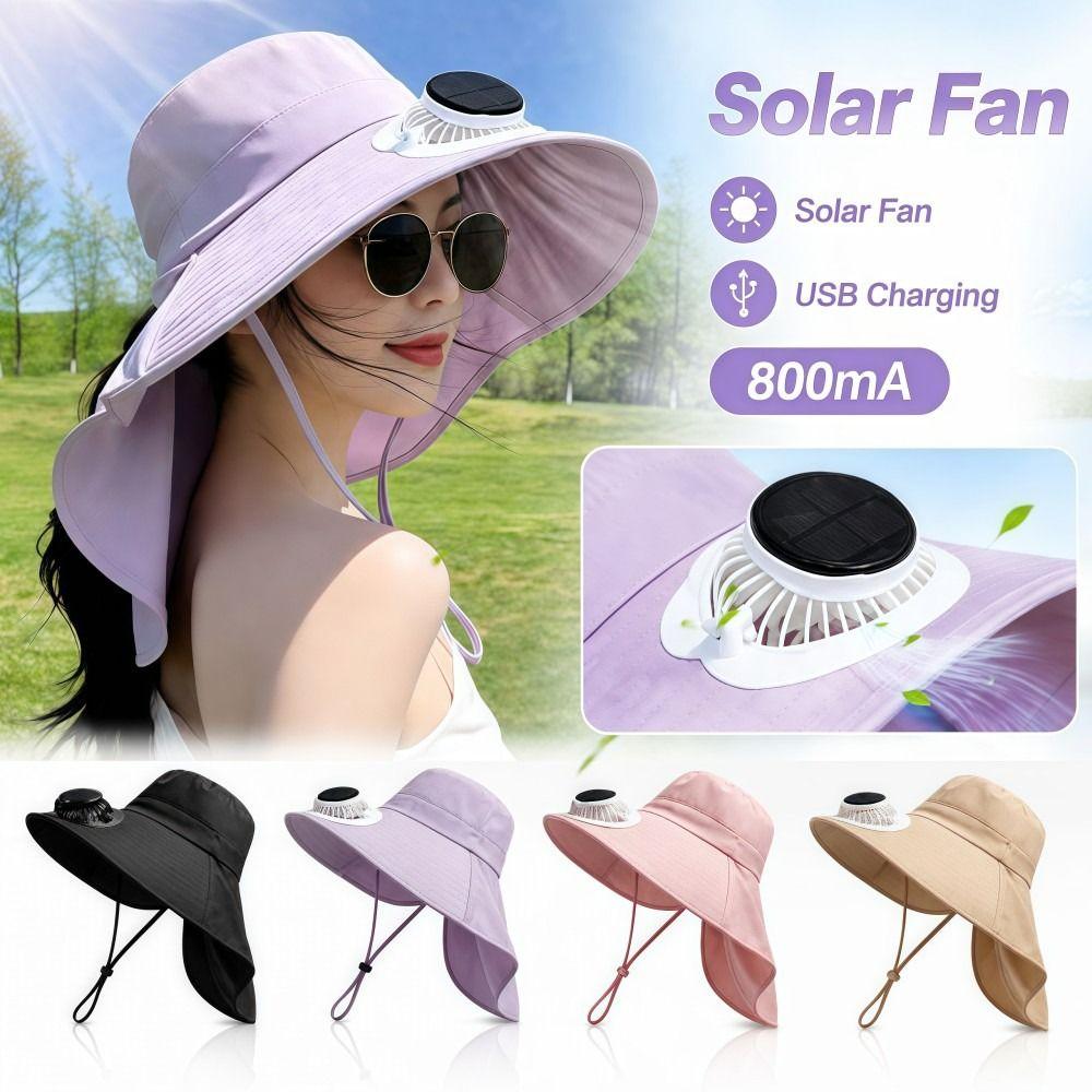 UV Protection Women Men Solar Fan Hats 800 MAh Work Sun Hat Quick-drying Bucket Hat Summer Outdoor
