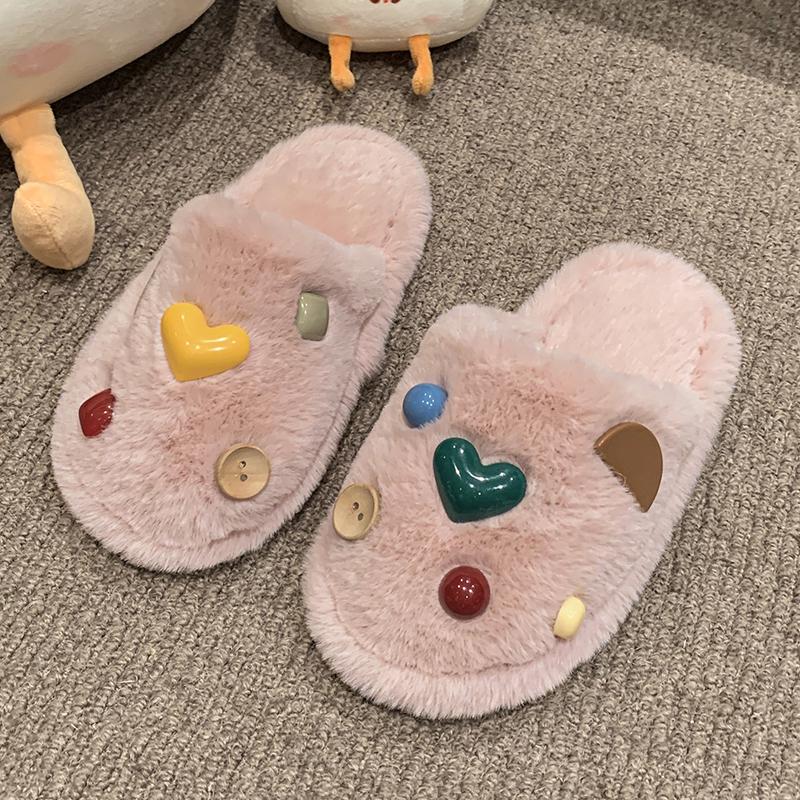 Детские тапочки для дома Sweet Heart для девочек зимние меховые тапочки мягкие пушистые универсальные детские модные повседневные туфли на плоской подошве тренд