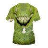Summer Animal Snake Head Round Neck T-shirt 3D Digital Print Top Loose Casual Men's Short Sleeve Tee Shirts