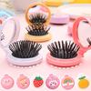 Folding Hair Comb with Mirror Portable Mini Air Cushion Massage Brush Travel Makeup Comb for Home Outdoor
