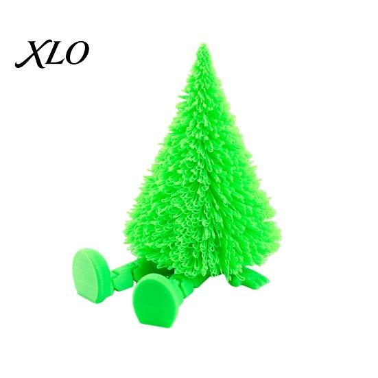 Novelty Holiday Desk Accessories Christmas Tree Figure, Flexible Movable Joints 3D Printed Collectable Figures Ornament, Creative Festive Atmosphere