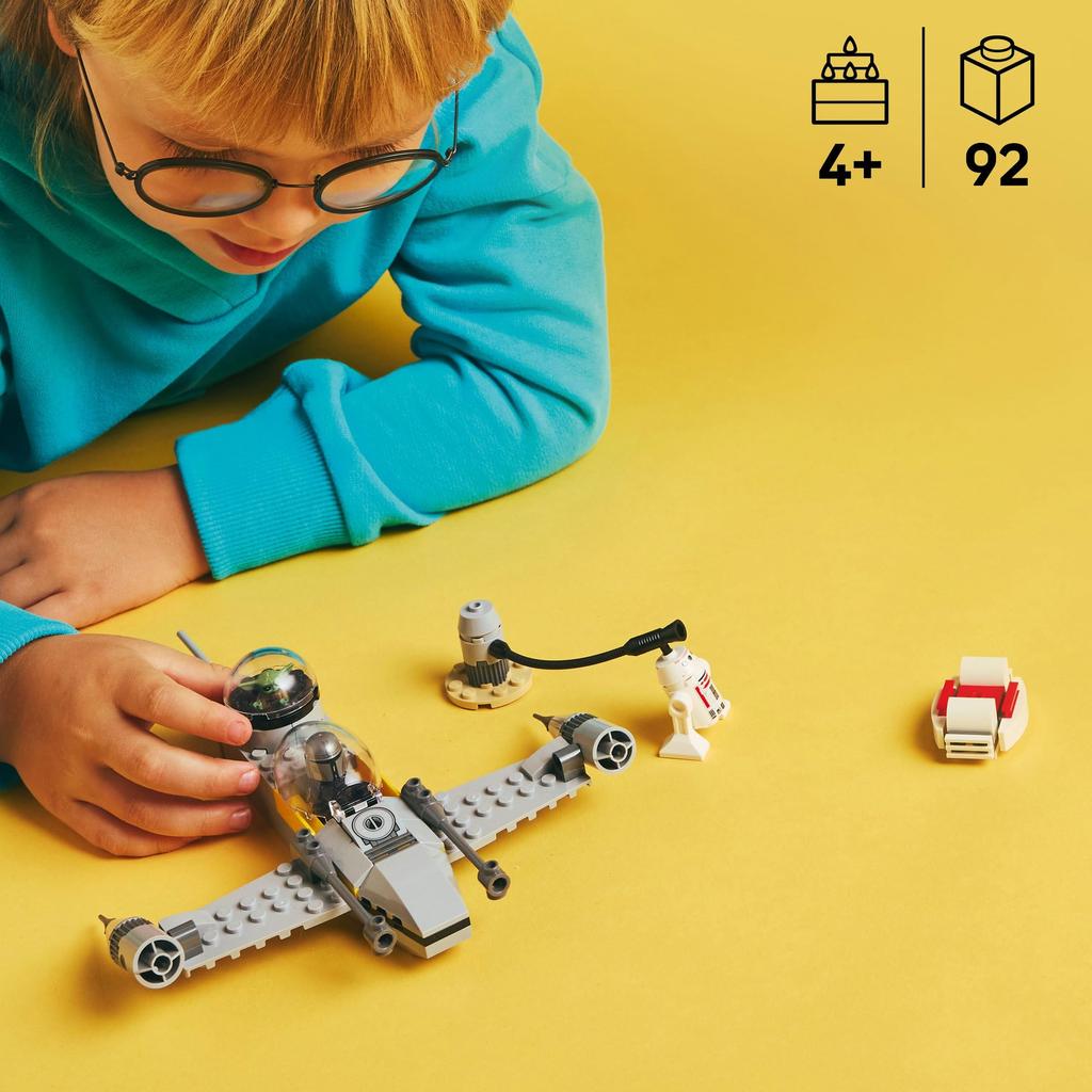 LEGO Star Wars Mandalorian and Starfighter Toy Birthday Present Block Educational Boys Girls Children 4 Years Old 5 Years Old 6 Years Old Space 75410