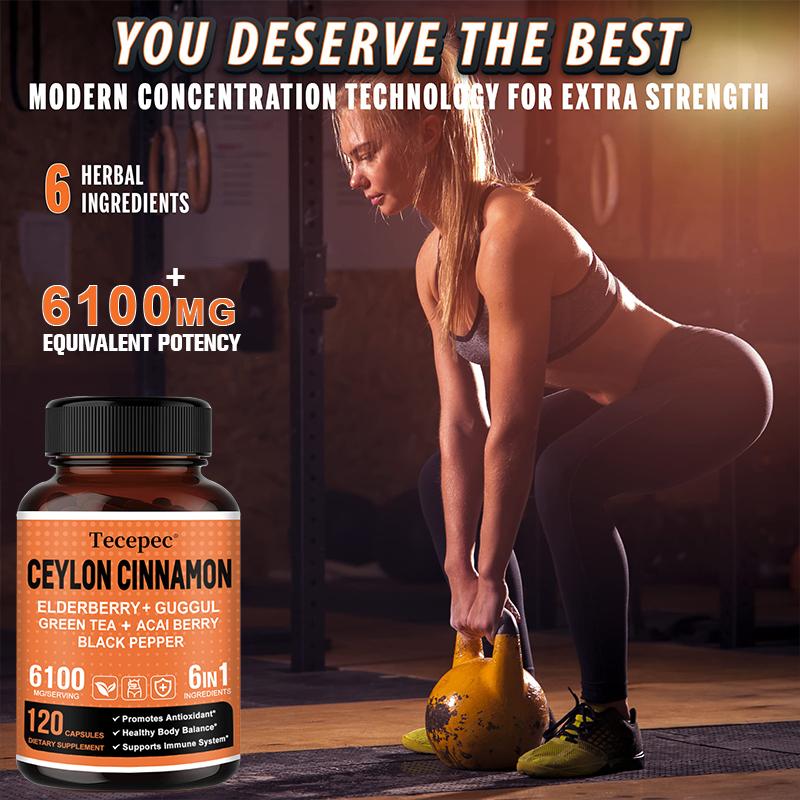 Ceylon Cinnamon 3000 mg, Elderberry 1000 mg, Gugu Resin 1000 mg, Acai Berry 500 mg, Green Tea 120 capsules