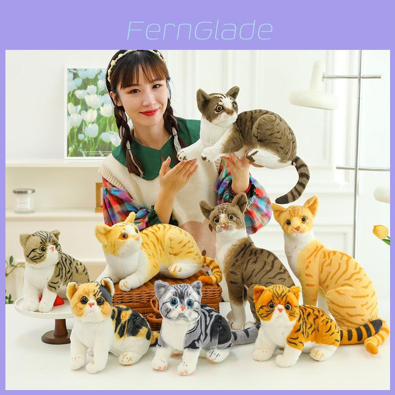 Реалистичная плюшевая игрушка кошка, как живой короткошерстный котенок, мягкая игрушка кукла оптом