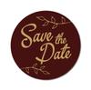Darling Souvenir DIY 45 Pcs Dark Brown Leaf Vines Save The Date Stickers Round Envelope Seal-1.6