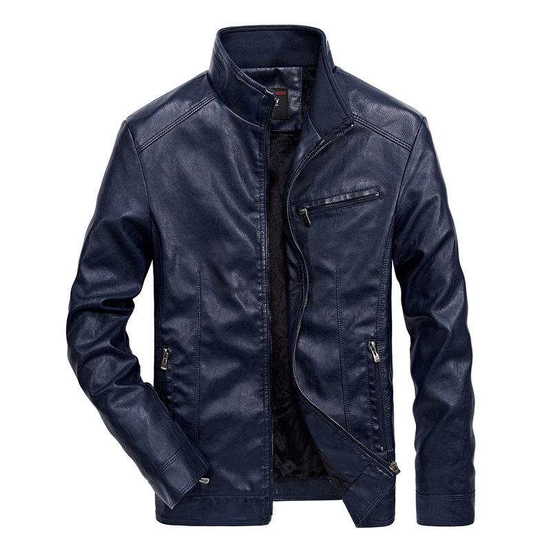 New Leather Jacket Men's Autumn and Winter Korean Style Trendy Slim Pu Leather Jacket Young Handsome Casual Men's Jacket