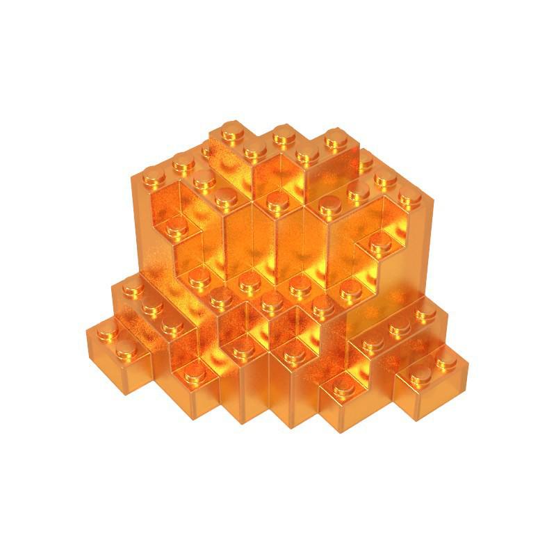 BRICKE 23996 8x8x6 Горный кирпич, Строительные блоки, совместимые с LEGO, Аксессуары для MOC.