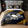 Дизайн Pittsburgh Penguins Постельное белье Комплект 1 пододеяльник + 2 наволочки Мягкое дышащее домашнее постельное белье