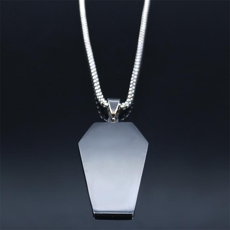 Модные ожерелья с глазами, темный панк, выкопайте меня, гроб, глаза, слезы, ожерелья из нержавеющей стали, мужские ожерелья с сглаза, серебряный цвет, цепочка, ожерелье, ювелирные изделия