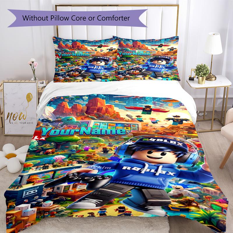 Roblox 310 Customize your name Bedding Set Breathable Duvet Cover with Pillowcases Home Decoration Birthday Gift