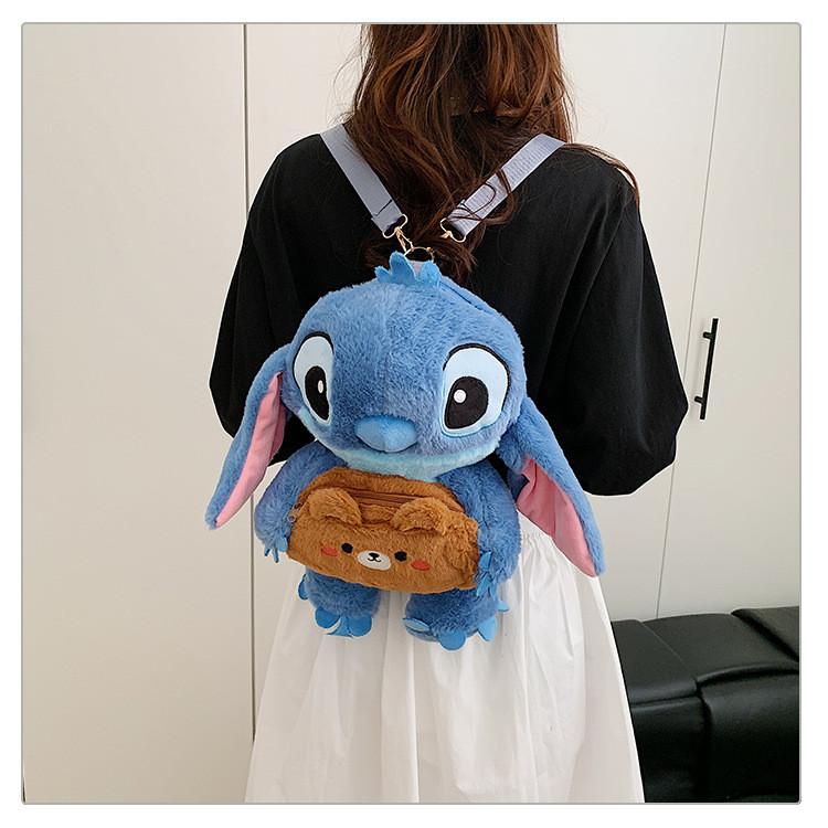 Плюшевый рюкзак-мультяшный персонаж Почакко (из Stitch) для девочек, с застежкой-молнией, для повседневных поездок