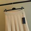 Autumn Winter Women's Skirt Knitting Solid Color High Waist A-line Elastic Waist Mid-length Skirt