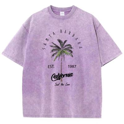 Санта-Барбара Эст Калифорния Принт Мужские Футболки Мягкая Шикарная Футболка Одежда Дышащие Нормкор Футболки Комфортные Топы