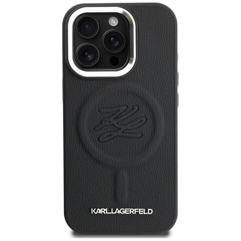 Karl Lagerfeld Initial & Metal Logo MagSafe Case for iPhone 16 Pro Black